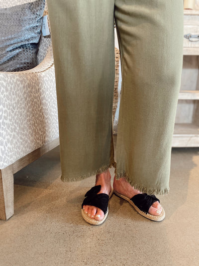 Umgee Olive Wide Leg Pant