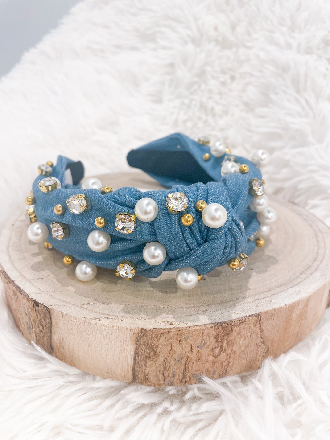 Sandy Pearls Crystal and Pearl Headband