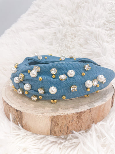 Sandy Pearls Crystal and Pearl Headband