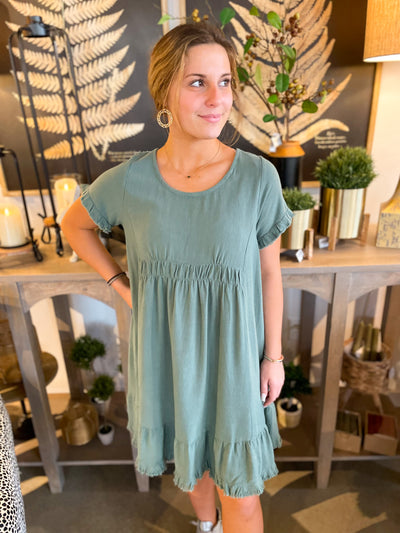 Tessa Ruffle Trim Lagoon Dress