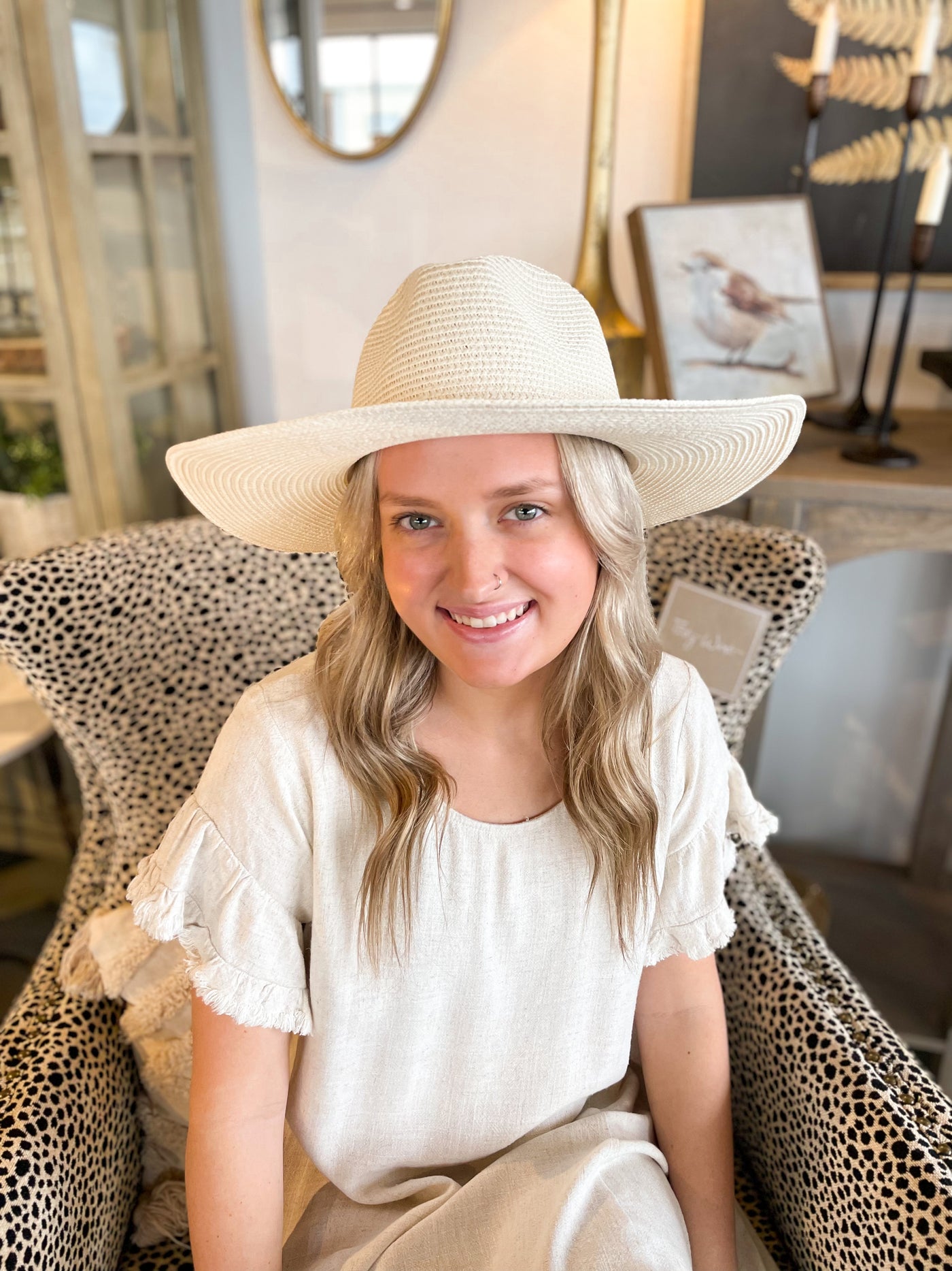 Gold Chain Cream Fedora