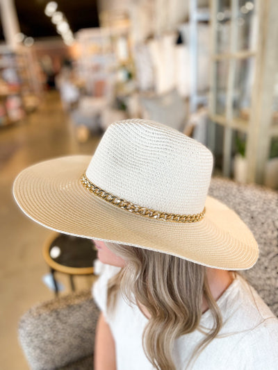 Gold Chain Cream Fedora