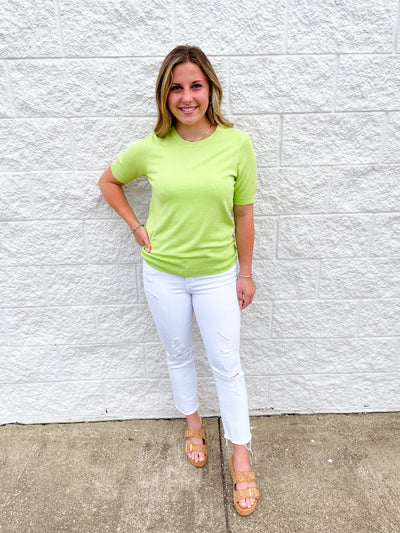 Lime Short Sleeve Sweater