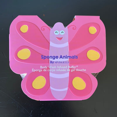 spongell body wash sponge pink butterfly