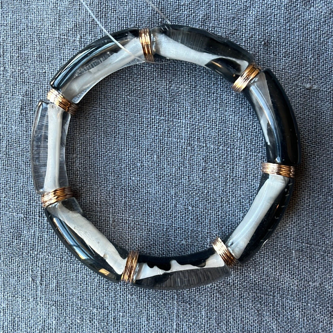 Acrylic & metal disc bracelet