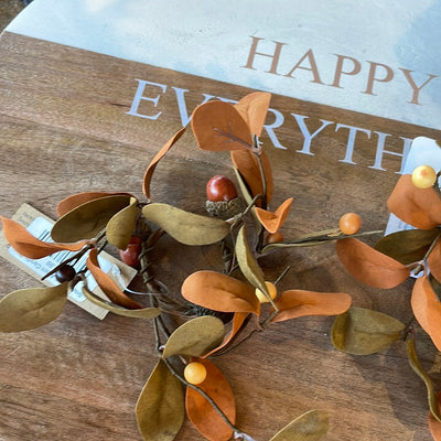 Small Leaf & Acorn Candle Ring