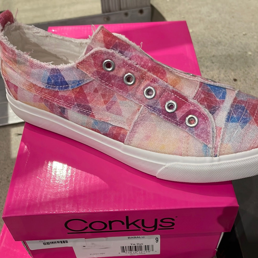 Tie Dye Frayed Tennis Shoes