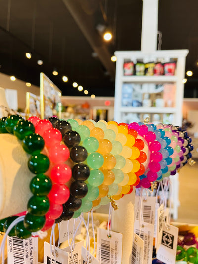 Glossy Glass Bead Bracelet