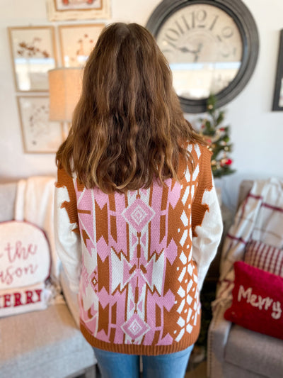Kayla Camel Mix Sweater Vest
