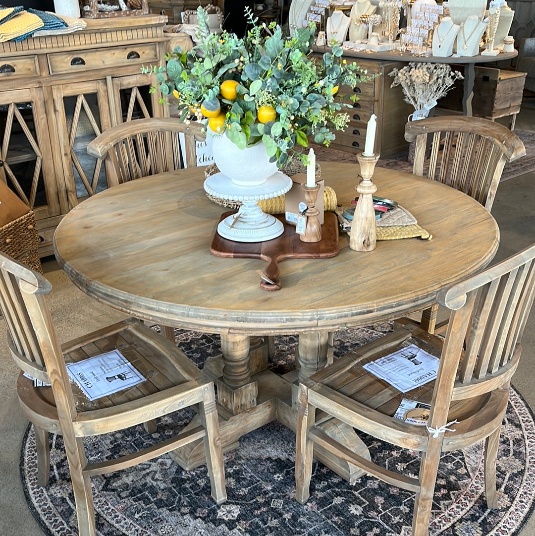 Pillar Table & 6 Chairs