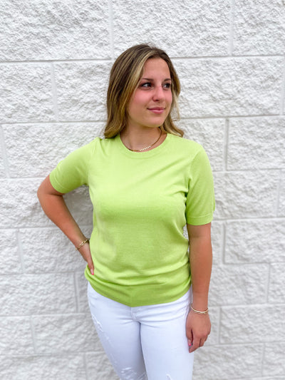 Lime Short Sleeve Sweater