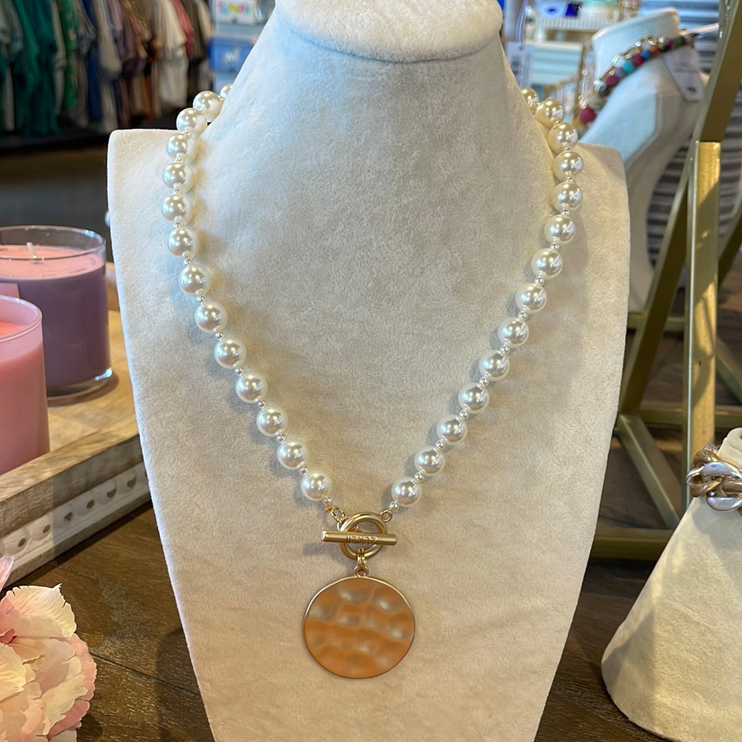 Shiloh Pearl Medallion Necklace