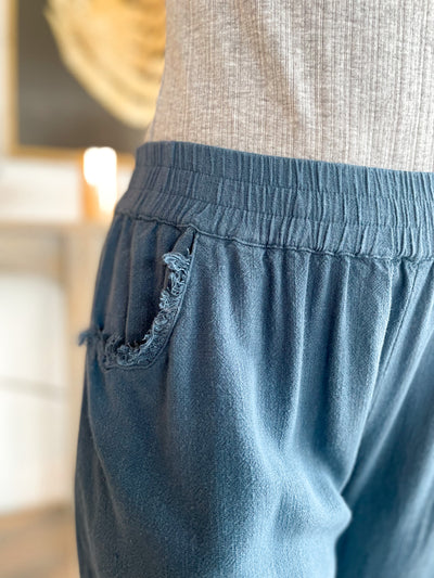 Slate Blue Wide Leg Pants