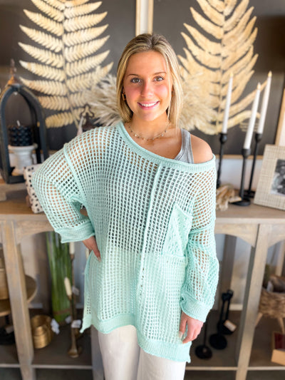 Paradise Mint Thin Sweater