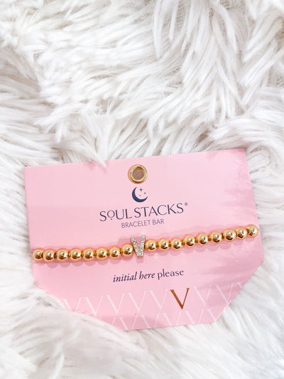 Soul Stacks Initial Bracelet