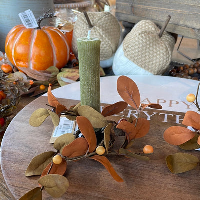 Small Leaf & Acorn Candle Ring